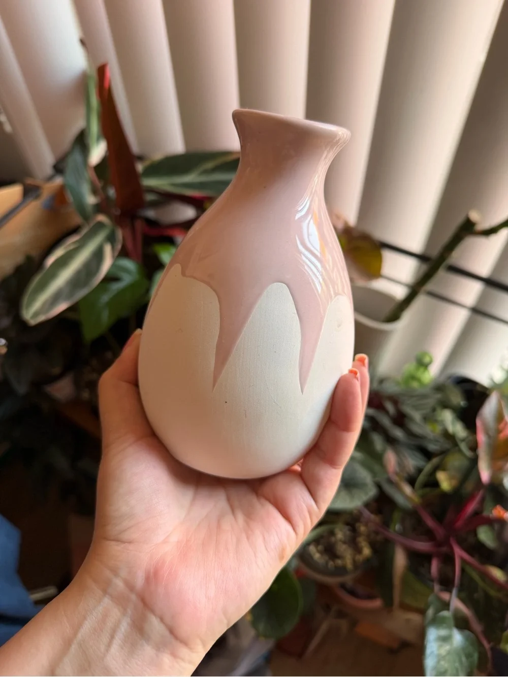 Isaac Mizrahi XO Siena Pink & White Ceramic Vase -Small Home Decor Accent Piece